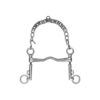 Satin stainless steel short branch bridle bit with pump - Feeling