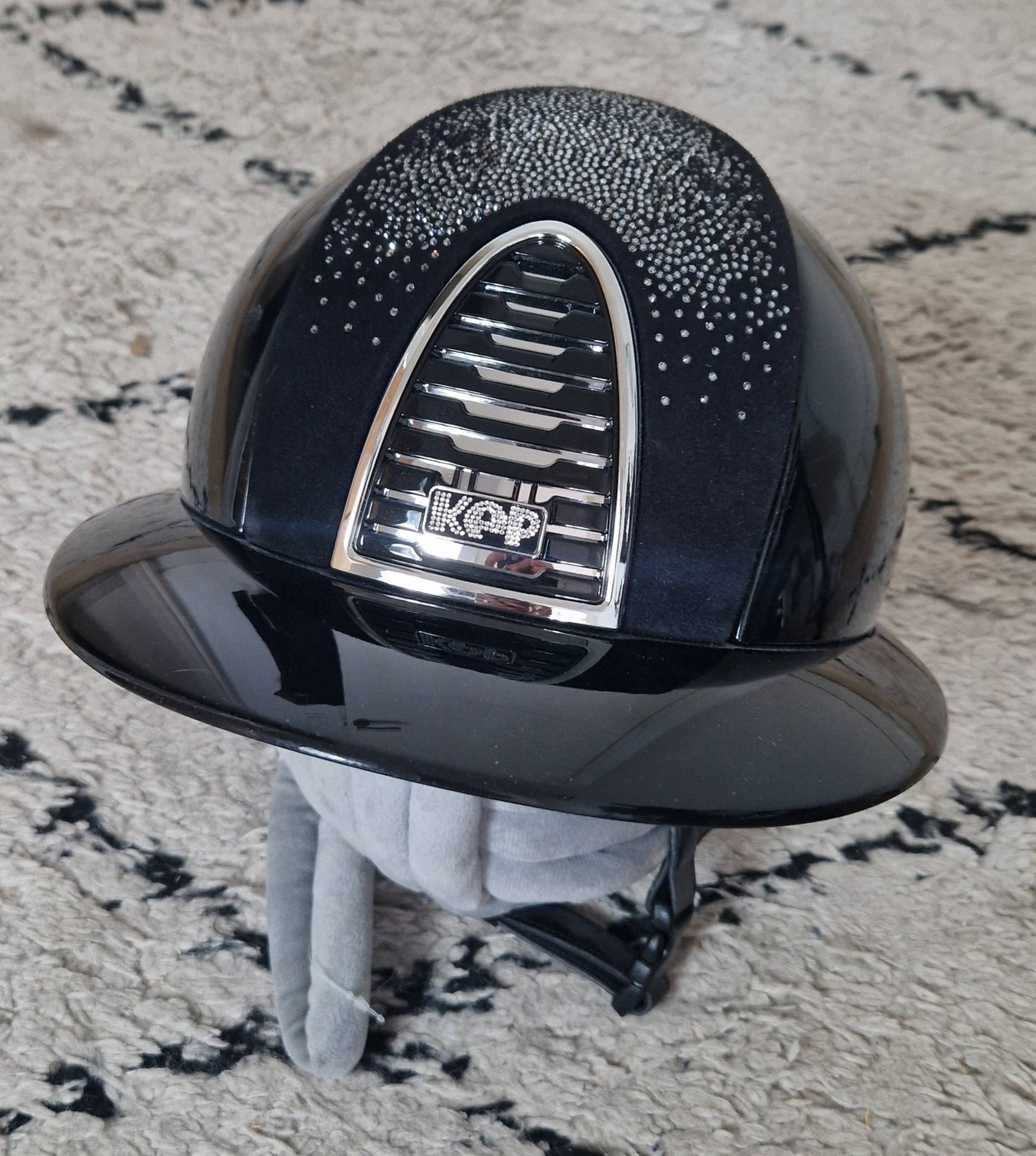 CROMO 2.0 Helmet Black Polish Chamois silver POLO visor - KEP ITALIA