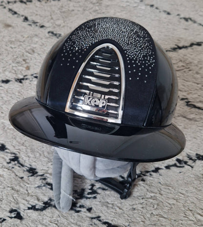 CROMO 2.0 Helmet Black Polish Chamois silver POLO visor - KEP ITALIA