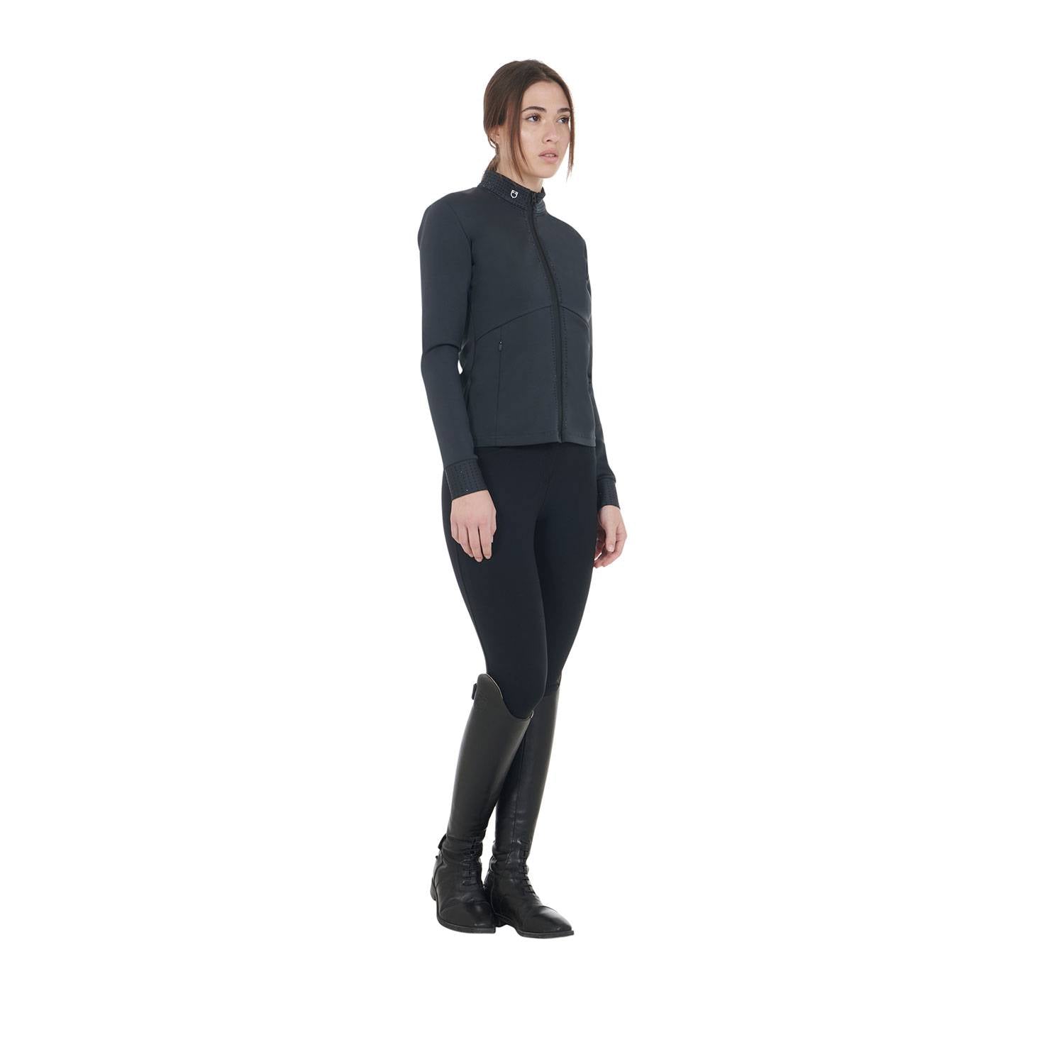 Zipped jacket with rhinestones - EQUESTRO