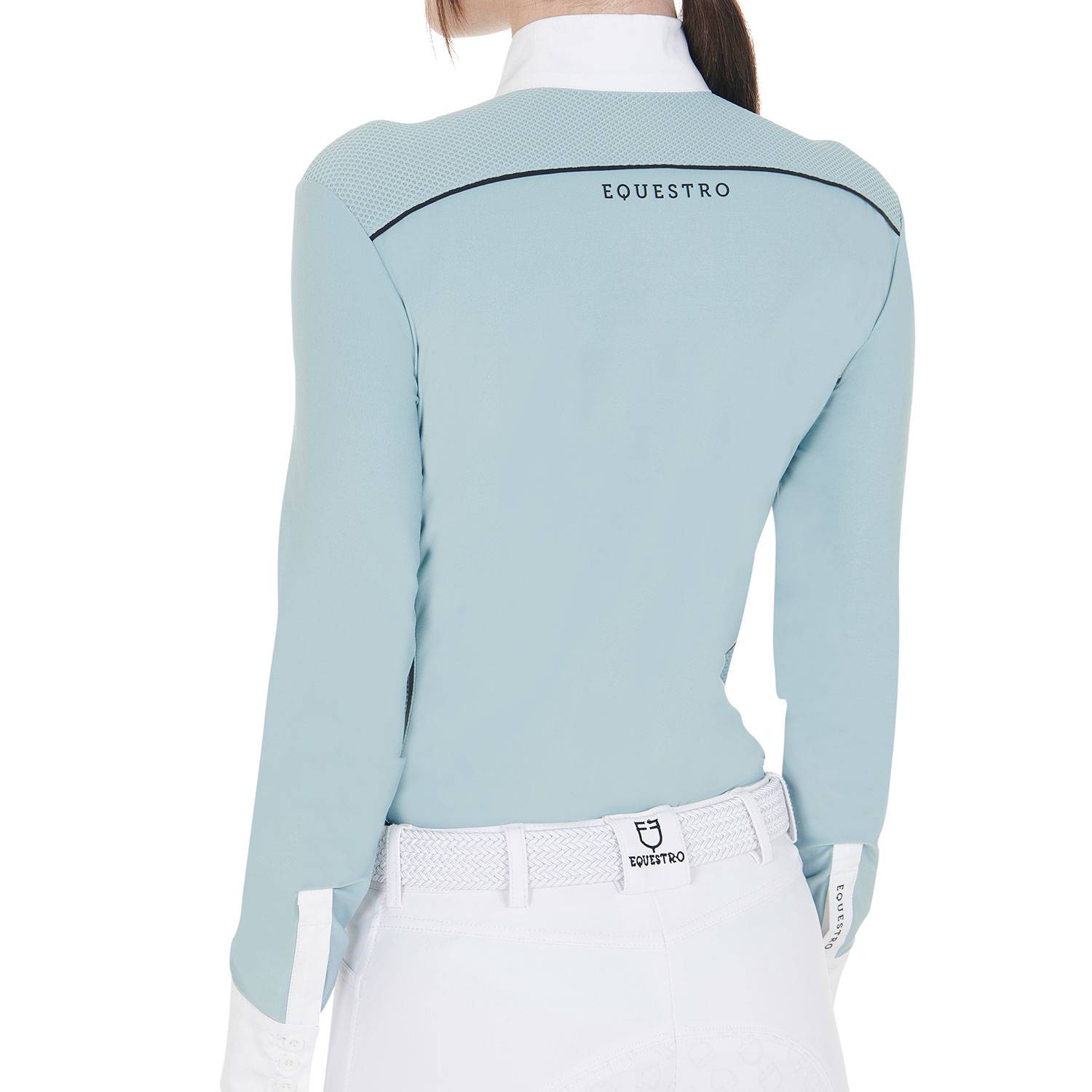 Long sleeve technical slim fit competition polo shirt - EQUESTRO