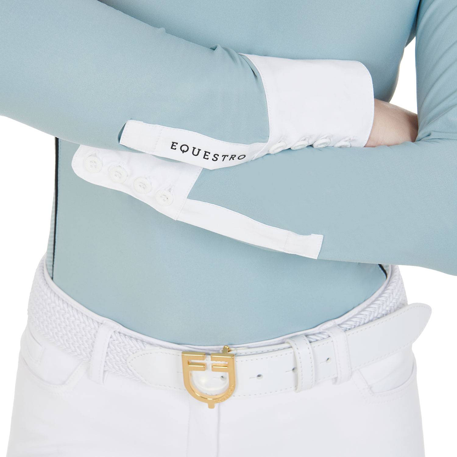 Long sleeve technical slim fit competition polo shirt - EQUESTRO