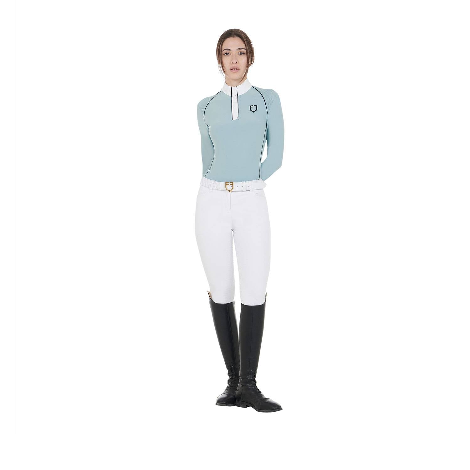 Long sleeve technical slim fit competition polo shirt - EQUESTRO