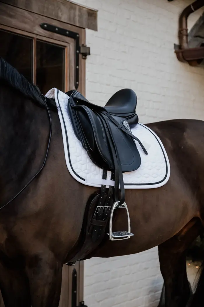 Tapis de selle Glitter Rope Blanc/Noir- Kentucky