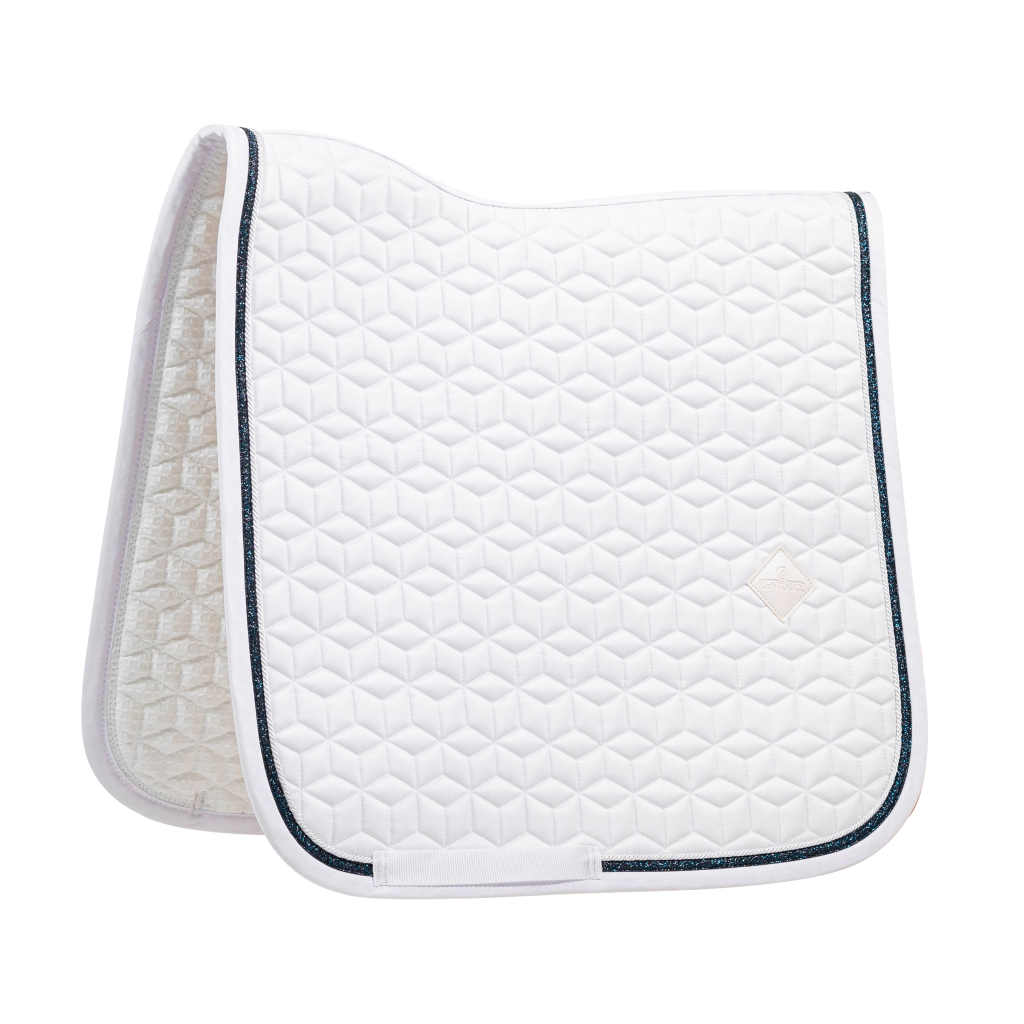 Tapis de selle Glitter Rope Blanc/Noir- Kentucky