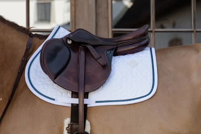 Glitter Rope Saddle Pad White/Navy - Kentucky