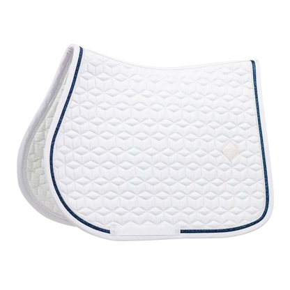 Glitter Rope Saddle Pad White/Navy - Kentucky