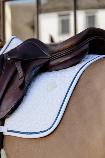 Glitter Rope Saddle Pad White/Navy - Kentucky