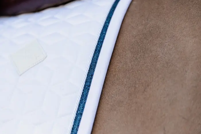 Glitter Rope Saddle Pad White/Navy - Kentucky