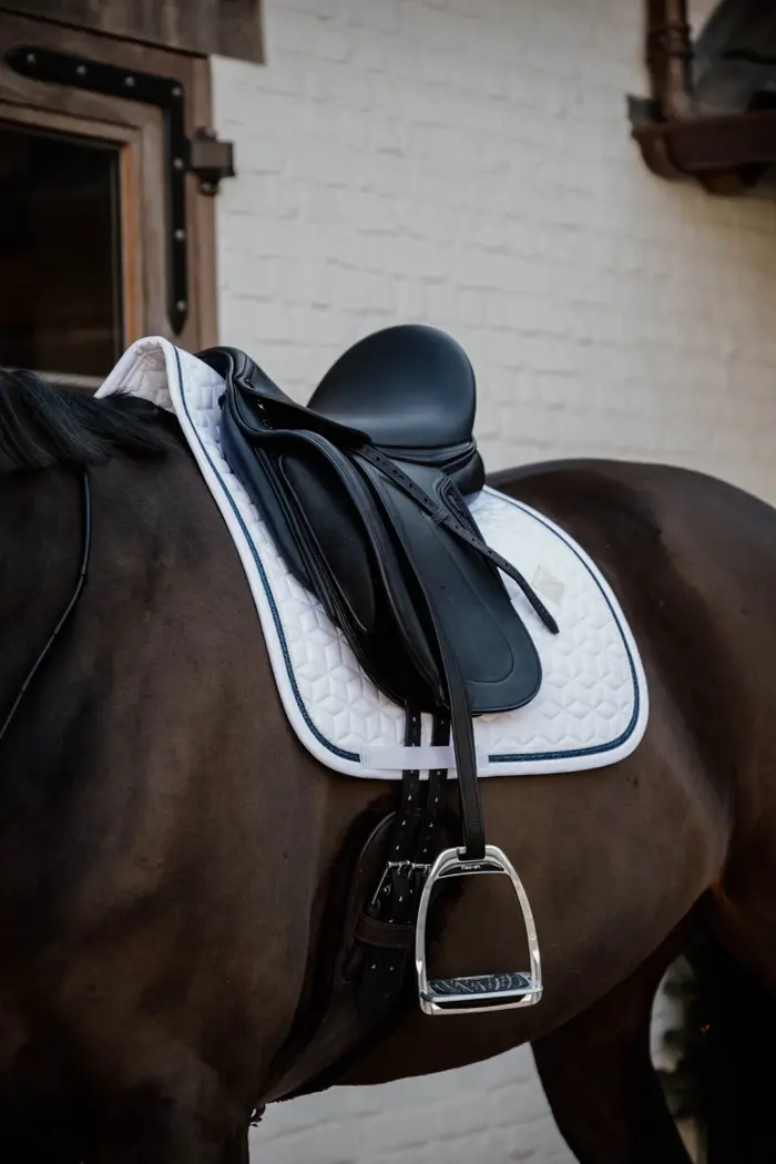 Glitter Rope Saddle Pad White/Navy - Kentucky