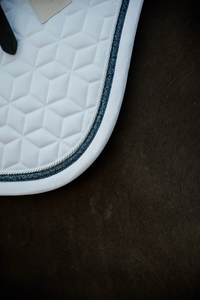 Glitter Rope Saddle Pad White/Navy - Kentucky