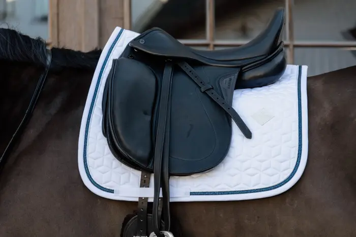 Glitter Rope Saddle Pad White/Navy - Kentucky