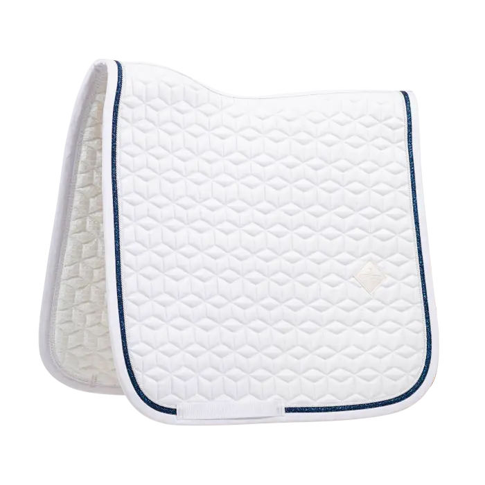 Glitter Rope Saddle Pad White/Navy - Kentucky