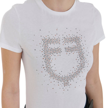 Slim fit t-shirt with rosegold rhinestones - EQUESTRO
