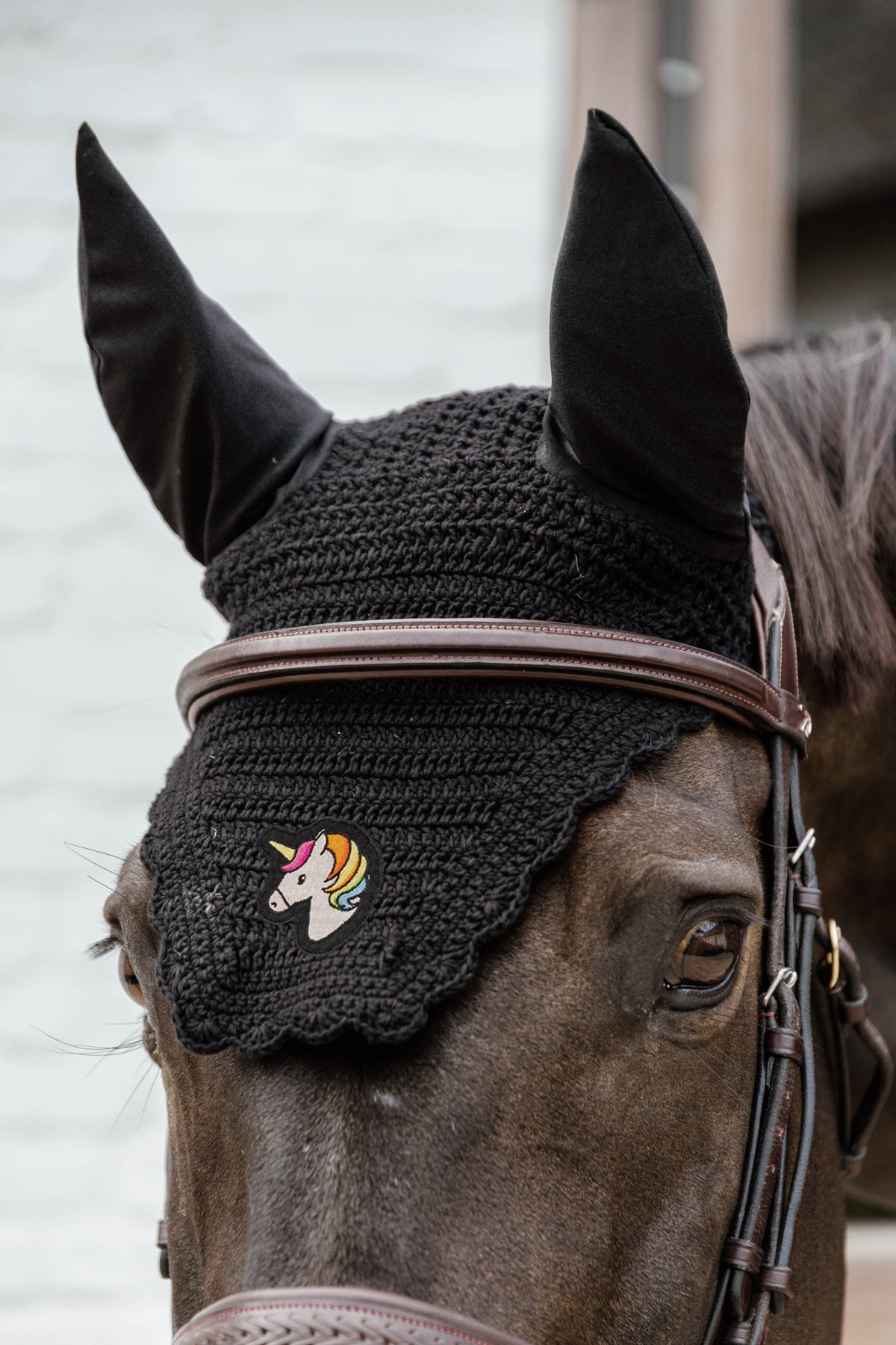Bonnet anti-mouches Wellington Wave Noir Licorne - Kentucky