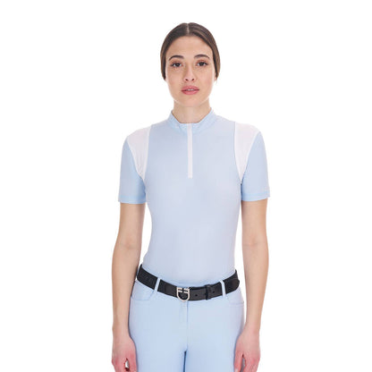 Slim fit training polo shirt with mesh inserts - EQUESTRO