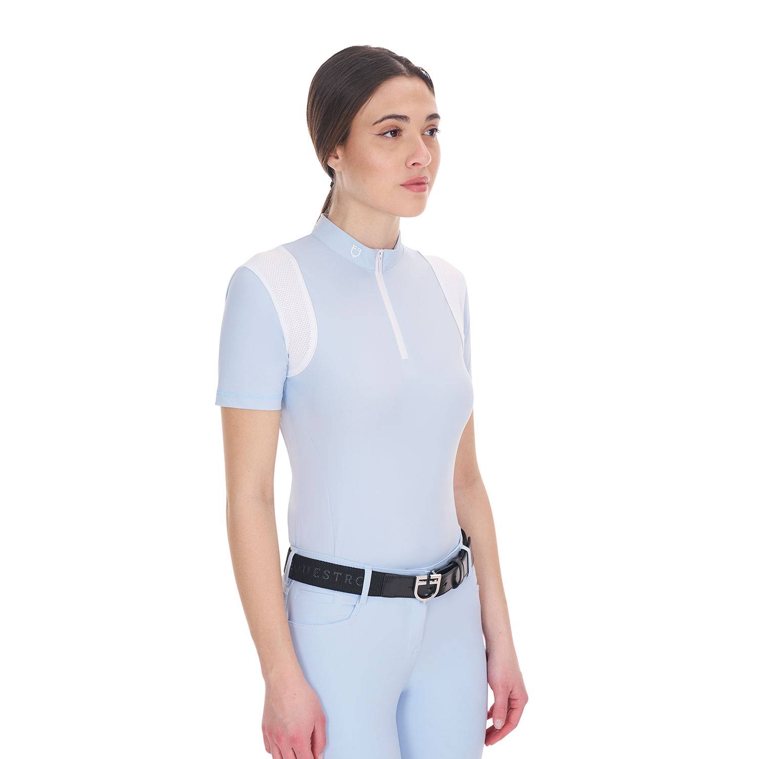 Slim fit training polo shirt with mesh inserts - EQUESTRO