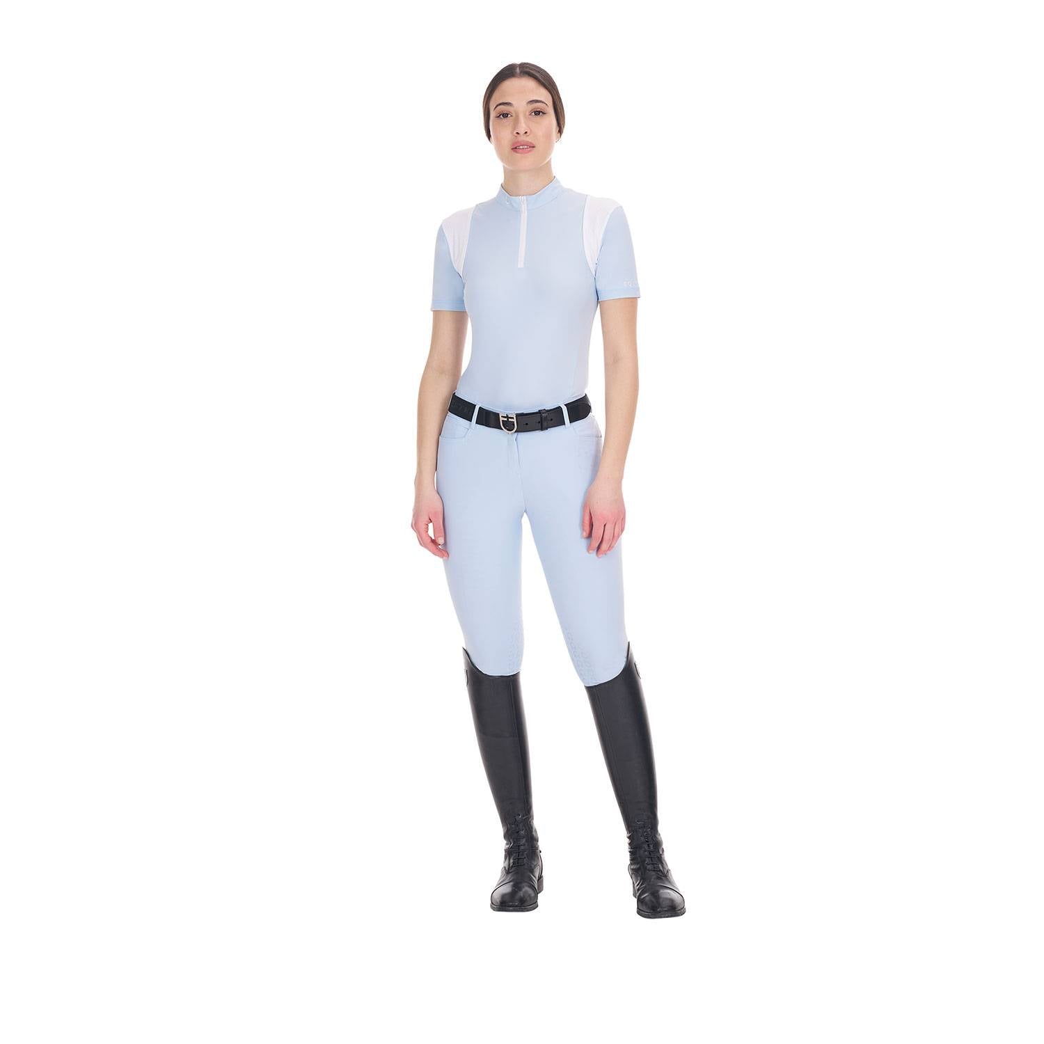 Slim fit training polo shirt with mesh inserts - EQUESTRO