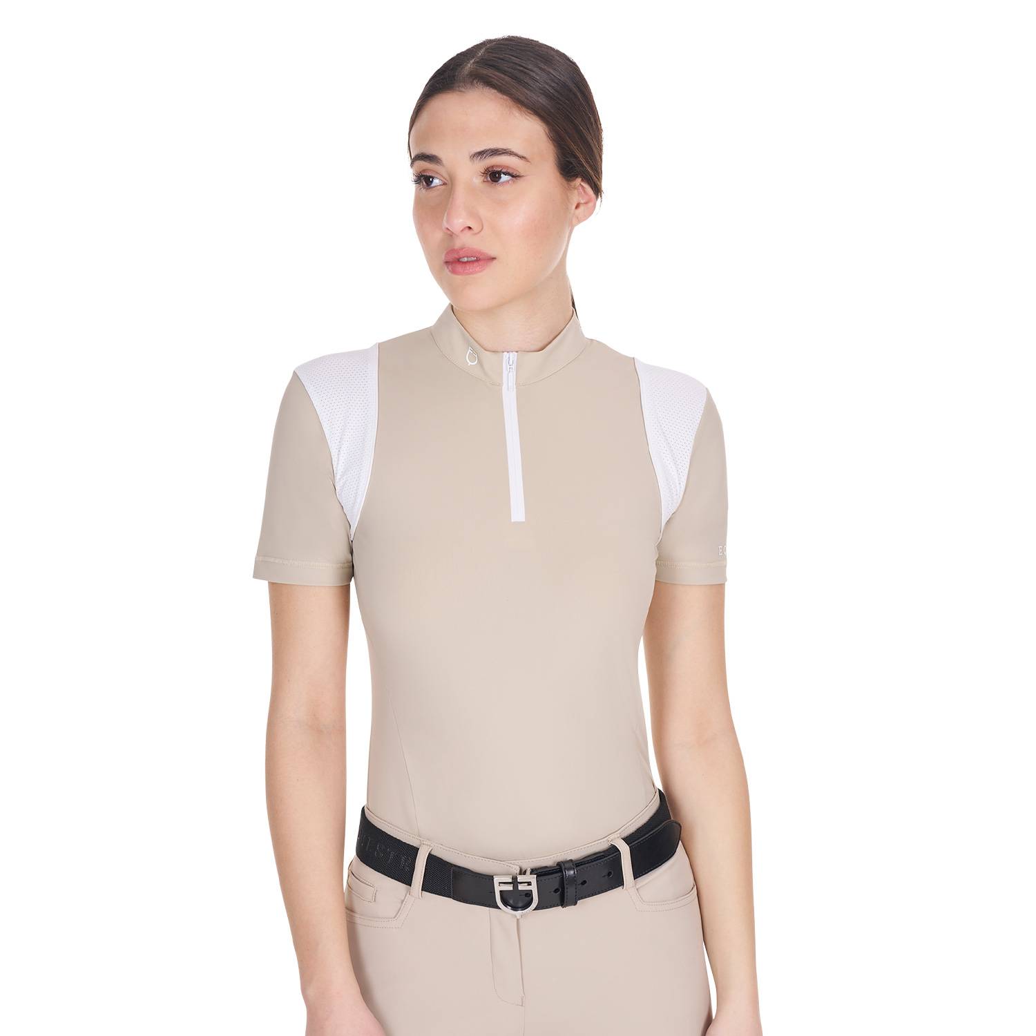 Slim fit training polo shirt with mesh inserts - EQUESTRO