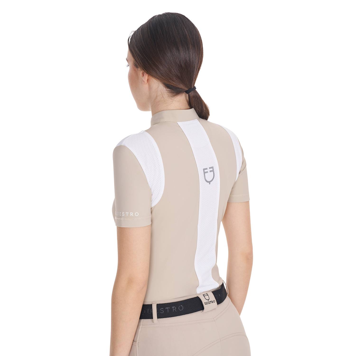 Slim fit training polo shirt with mesh inserts - EQUESTRO