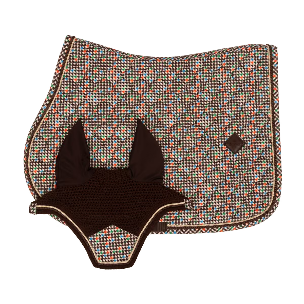 Tapis de selle Pied de poule brun orange MIXTE - Kentucky