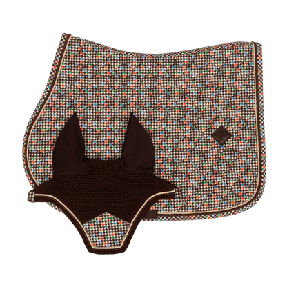 Tapis de selle Pied de poule brun orange MIXTE - Kentucky