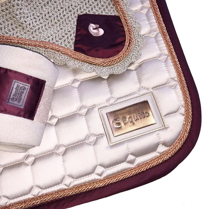 Tapis de selle EQUITO - Beige bord bordeaux