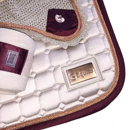 Tapis de selle EQUITO - Beige bord bordeaux