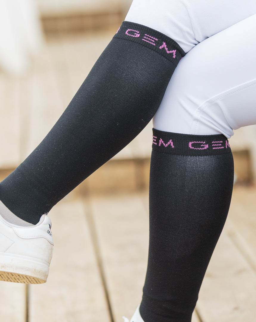 Chaussettes Love Noir / Rose - GEM