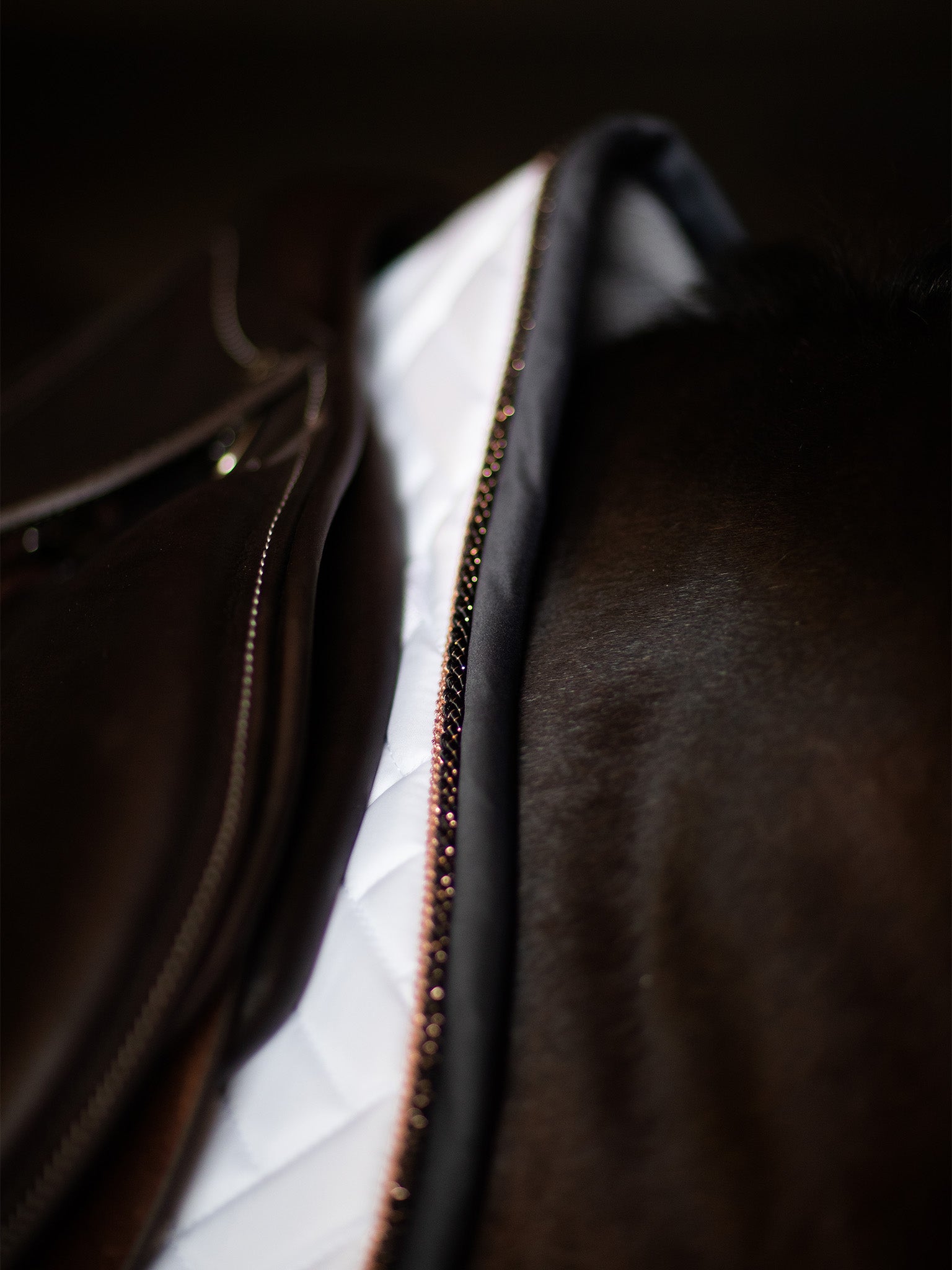 Tapis de selle Modern White Dark Ocean MIXTE  - Equestrian Stockholm