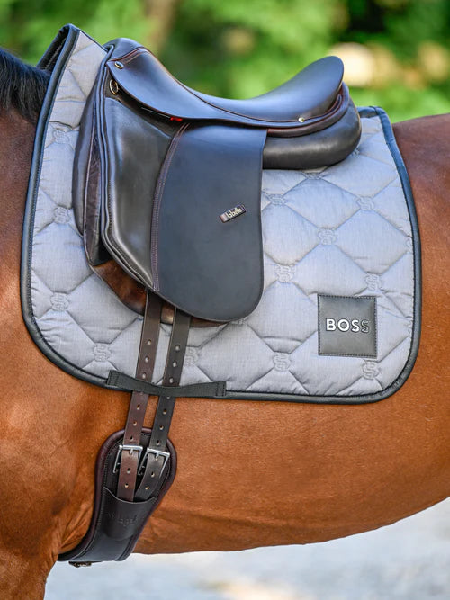 Tapis de selle Velours Greymelange Dressage - Boss Equestrian