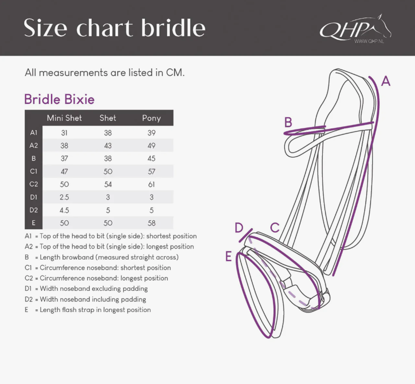 Bridon Bixie Rose avec renes - QHP