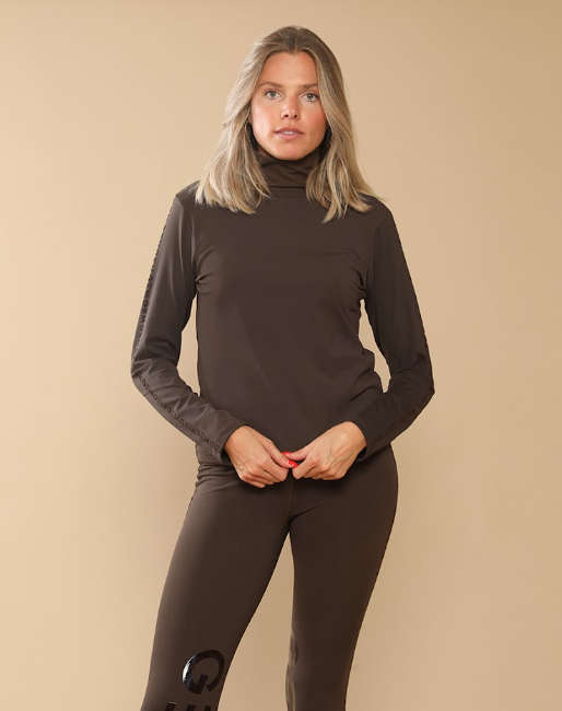 Polo manches longues Chichi marron - GEM