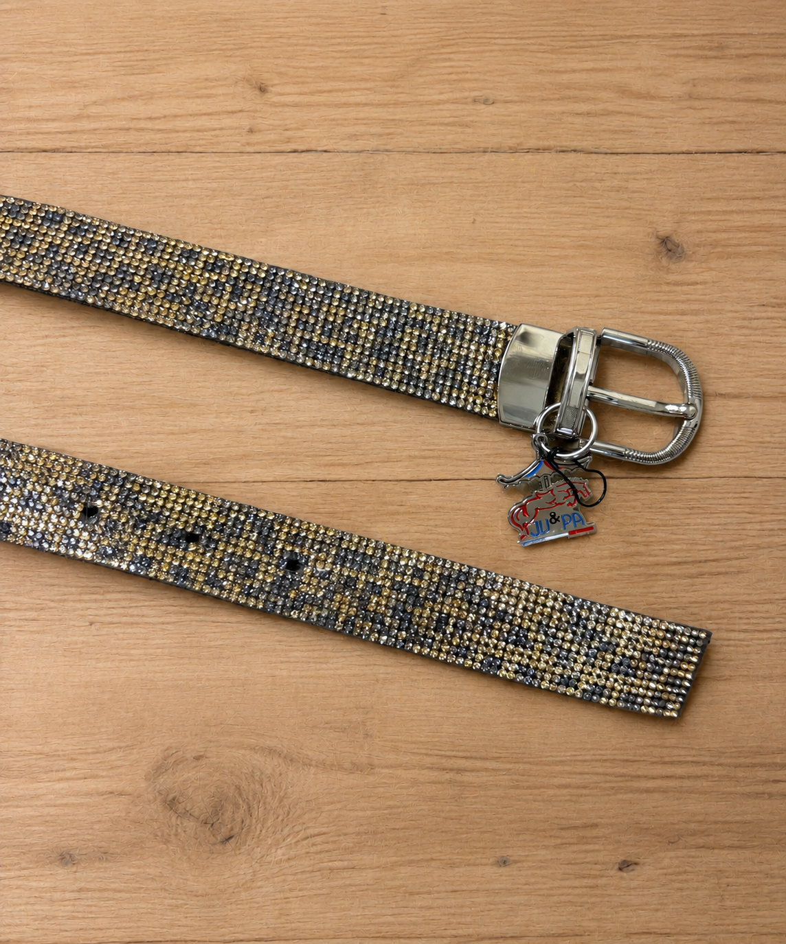 Ceinture à strass beige et gris - Ju &amp; Pa