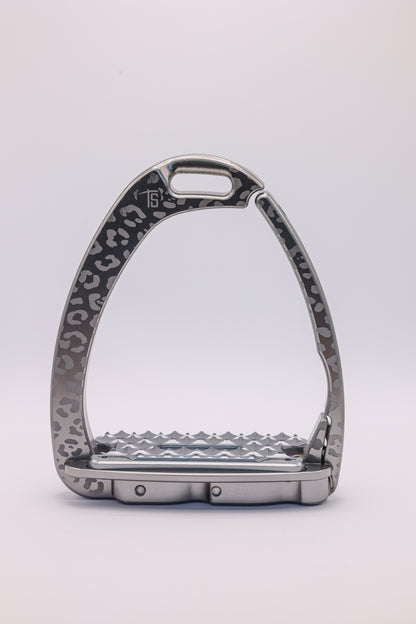 Etriers Untamed Leopard edition limitée Gris clair Swarovski - Tech Stirrup