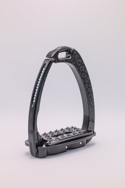 Etriers Untamed Leopard edition limitée Gris Swarovski - Tech Stirrup