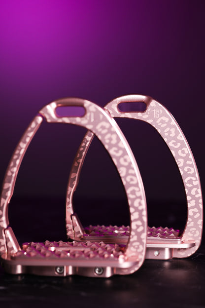 Etriers Untamed Leopard edition limitée Rose - Tech Stirrup