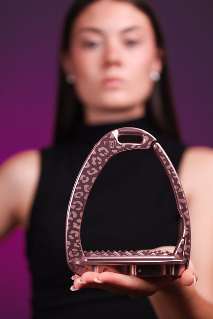 Etriers Untamed Leopard edition limitée Rose - Tech Stirrup
