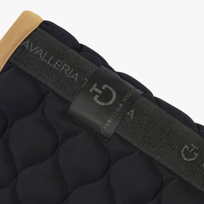 Tapis de selle Circular Quilted Noir bord camel - CAVALLERIA TOSCANA