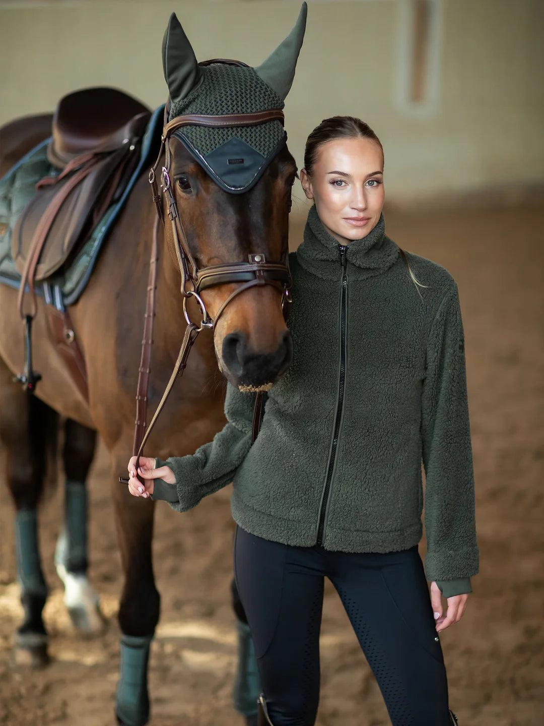 Veste Teddy Fleece Avenue Green - Equestrian Stockholm