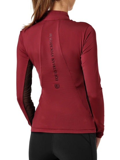 Polo manches longues Air Breeze Sunshirt Bordeaux - Equestrian Stockholm