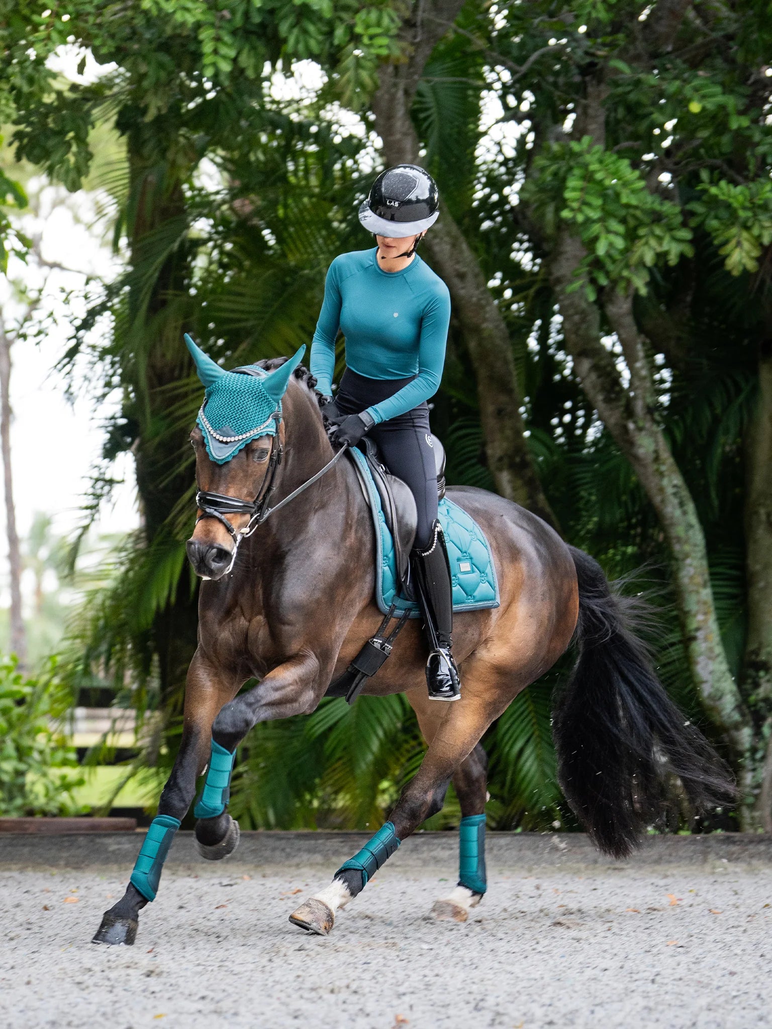 Tapis de selle Teal Blue DRESSAGE - Equestrian Stockholm