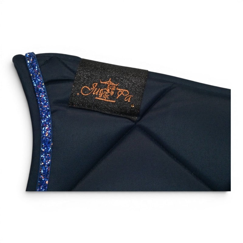 Tapis de selle Bleu marine galon disco bleu BRODERIE - JU&amp;PA