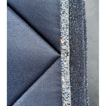 Tapis de selle bord lurex Marine - JU&amp;PA
